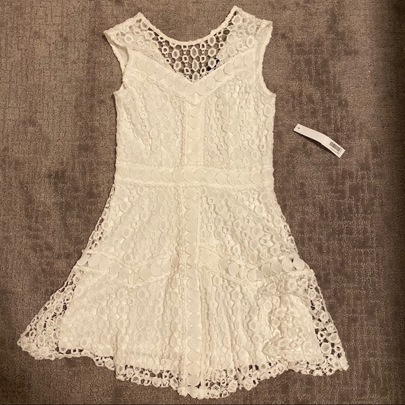 Aqua Dresses & Skirts - 65. Aqua lace crochet skater dress